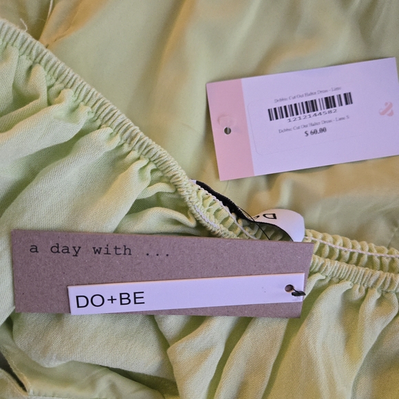 DO+BE Debbie Cut Out Halter Dress Lime Green Mini - Picture 14 of 16